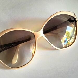 SOLD-CHRISTIAN DIOR SUNGLASSES- CREAM W/ GOLD